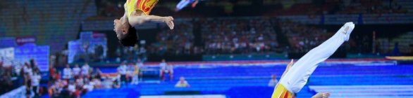 Dupla sincronizada fica em sétimo no Mundial de Ginástica de Trampolim