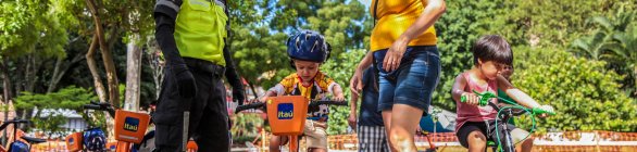 Circuito infantil de bike promove diversão e aprendizagem sobre trânsito