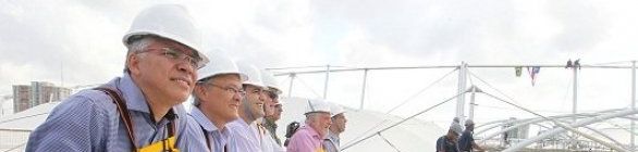 Secopa marca presença na conclusão da instalação da membrana de cobertura da Are