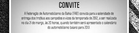CONVITE FEDERAÇÃO DE AUTOMOBILISMO