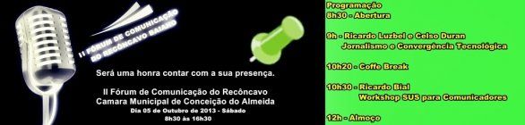 Conceição do Almeida sedia IIFórum de Comunicação do Recôncavo e Workshop do SUS