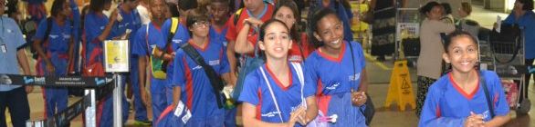 Em busca de medalhas nos Jogos Escolares da Juventude, delegação baiana.